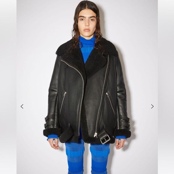 Acne Studios Velocite Leather and Shearling coat - Picture 3 of 12